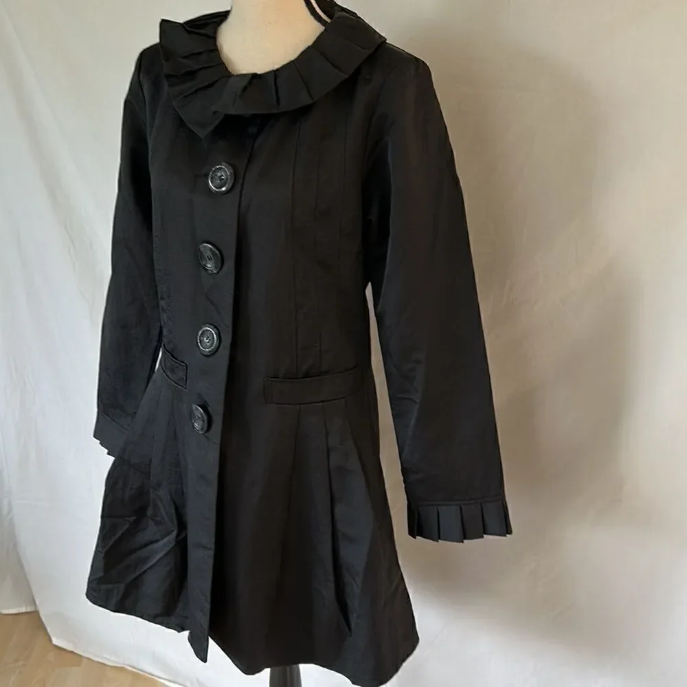 Saga women’s black ruffle jacket size 1 - Picture 4 of 15
